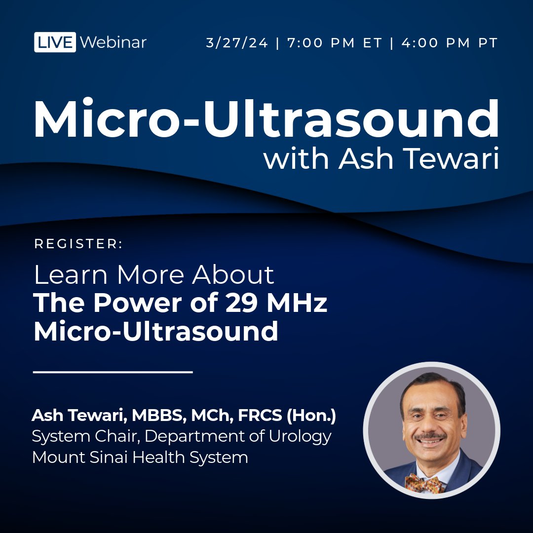 ExactImaging's tweet photo. Join @AshTewariMD from @MountsinaiUro on March 27 for an exclusive webinar on the power and versatility of 29 MHz Micro-Ultrasound.
Click here to register: https://t.co/yh6O39uwE2
@FocalOne | #MicroUltrasound | #Cancer | #ProstateCancer | #Urology | #MedTech https://t.co/ATdJyPsMyf