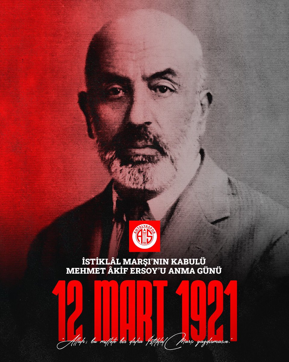 🇹🇷 Mehmet Âkif Ersoy, "Allah; bu millete bir daha İstiklâl Marşı yazdırmasın."

🙏🏻 Türkiye Büyük Millet Meclisi'nin 12 Mart 1921 tarihli oturumunda kabul edilerek milletimizin gurur vesilesi olan İstiklâl Marşı'nın 103. yılını kutluyor, Vatan Şairimiz Mehmet Âkif Ersoy'u saygı,
