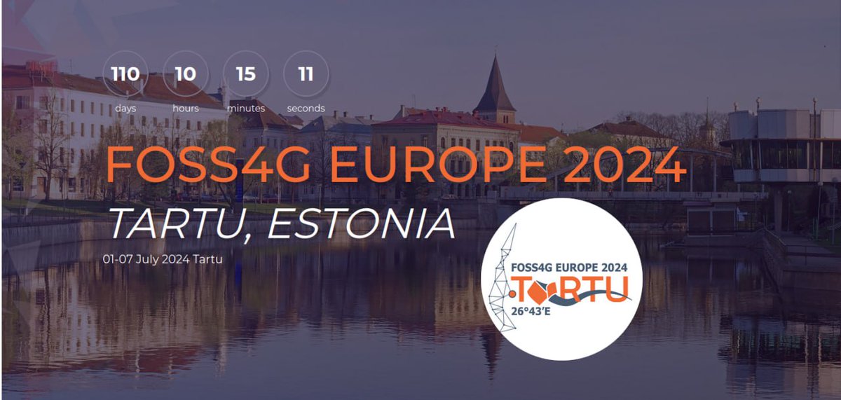 Only 110 days to go till @foss4geurope@fosstodon.org #FOSS4G Europe 2024 will come to Tartu (Estonia). Just finished my registration! 2024.europe.foss4g.org #fossgis #foss4ge #fossgis2023