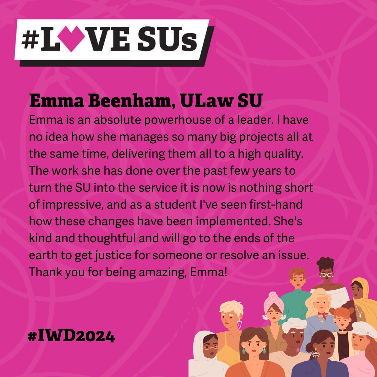 nusconnect's tweet image. Next up, we're recognising Emma @ULawStudents a powerhouse leader! 

#IWD2024 #InspireInclusion #LoveSUs