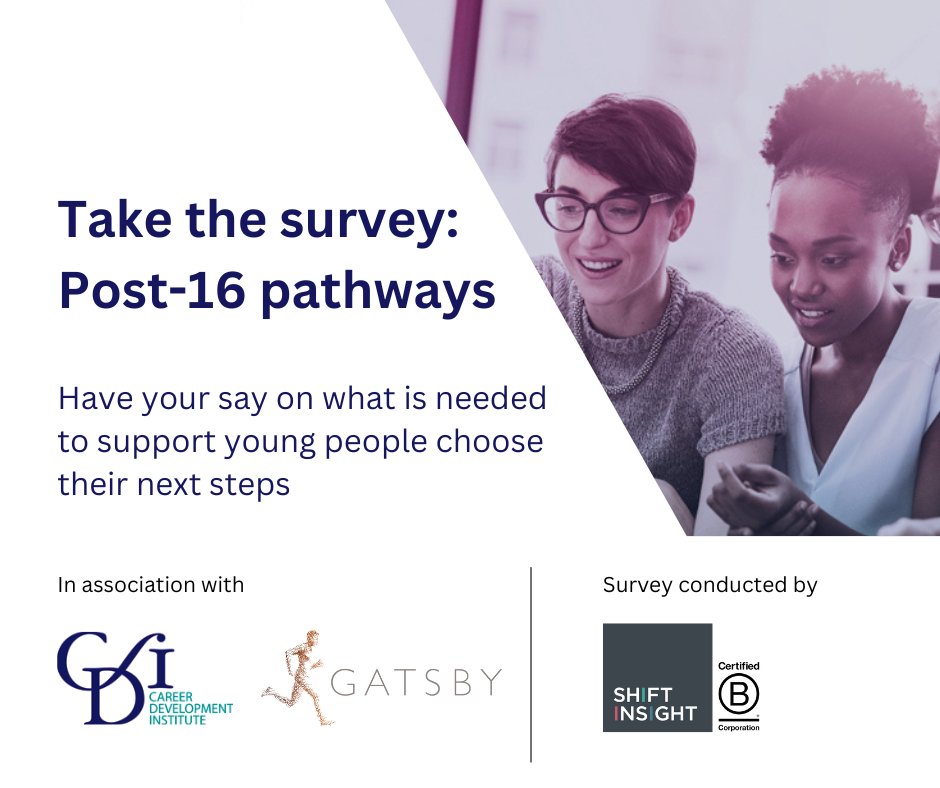 Post-16 qualifications in England are undergoing reform. We're asking careers practitioners to share their insights on the support and resources needed to feel confident in advising young people on post-16 education pathways. Take our survey: online1.snapsurveys.com/interview/6b7d…. @GatsbyEd