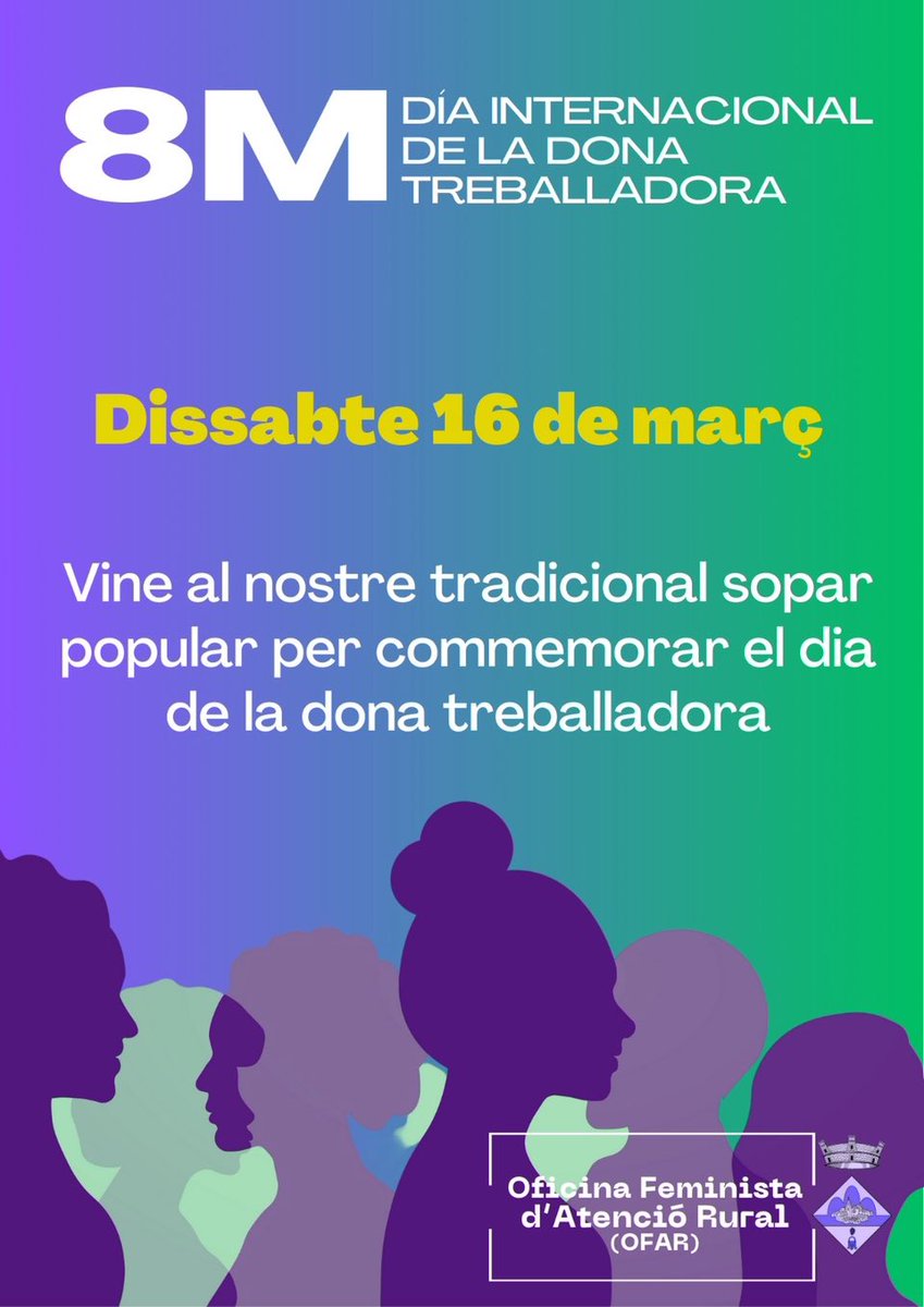 AjVilada's tweet photo. Aquest dissabte 16 de març t’hi esperem 💪🏻💜 

Que tots els dies tinguin nom de dona. 

#visitvilada #vilada #elberguedà #berguedà https://t.co/MrQHIuzu74