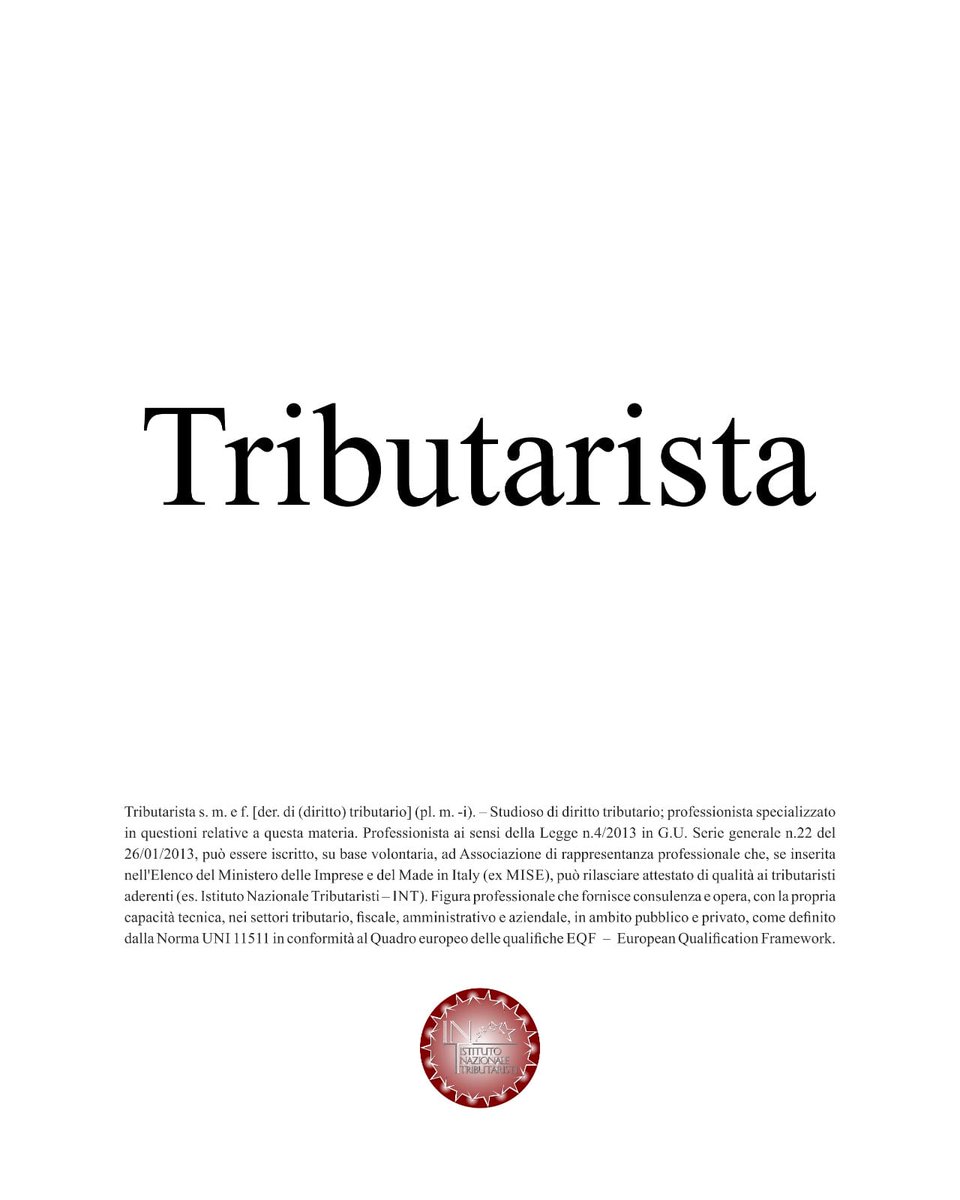 "E' con lo studio, l'impegno e l'attitudine al rispetto degli altri che si diventa buoni professionisti" #INTtributaristi