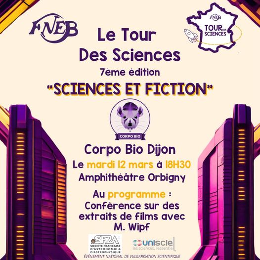 Venez nous retrouver ce soir pour un événement sympa amphithéâtre d'Orbigny à 18h30. Merci @Corpo_Bio_Dijon pour l'invitation.