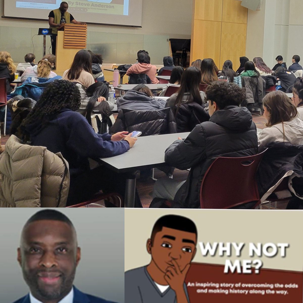 Back at it again!! Blessed to have the opportunity to share my story through my memoir Driven to Succeed and children's book Why Not Me? to a packed house of enthusiastic students at the North York Central Library. driventosucceed.ca.
