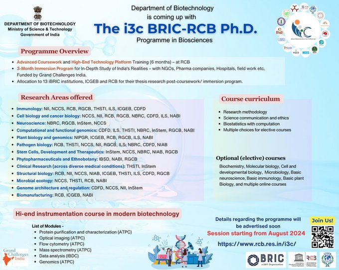 i3C BRIC-RCB Ph.D. Program