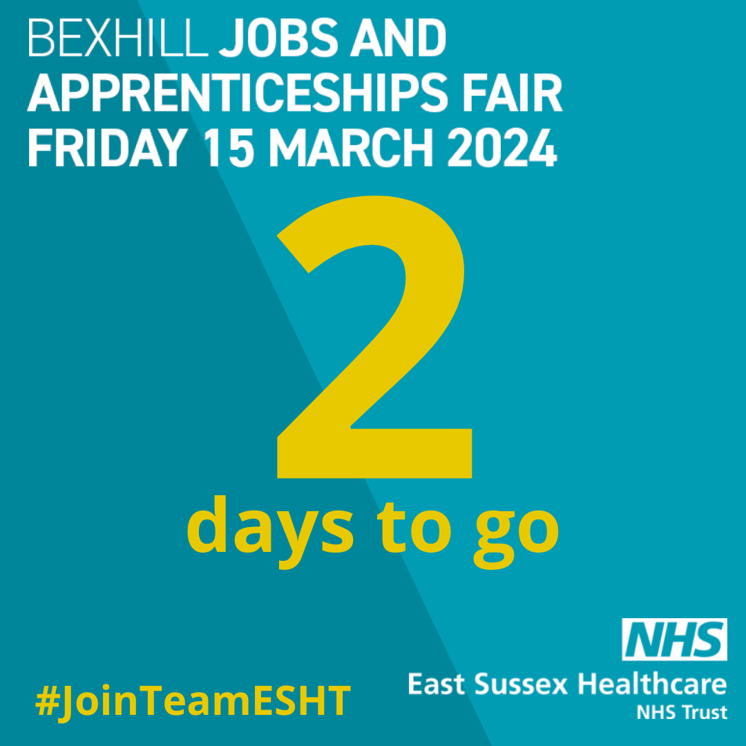 Not long to go, only 2 days! We can't wait to meet you all @dlwp

#jobs #NHSJobs #jobsearch #recruiting #recruitment #sussexjobs #Careers #jointeamesht
