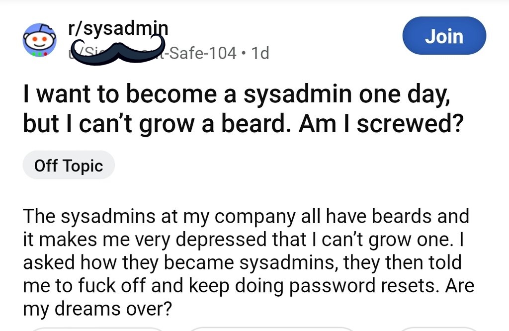 Sysadmins on my TL please confirm xD