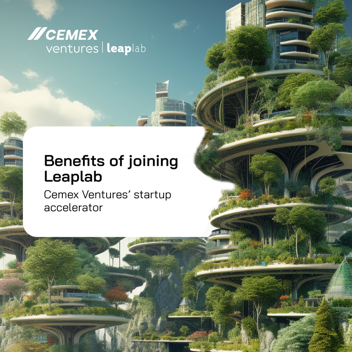 CemexVentures's tweet photo. Do you want to accelerate your startup's growth? 🚀 Here are the key benefits of joining Cemex Ventures’ #Leaplab startup accelerator.
Take the Leap & register today 📥 https://t.co/GbJl7Y9Bh9
#CemexVenturesLeaplab #Startup #Acceleration