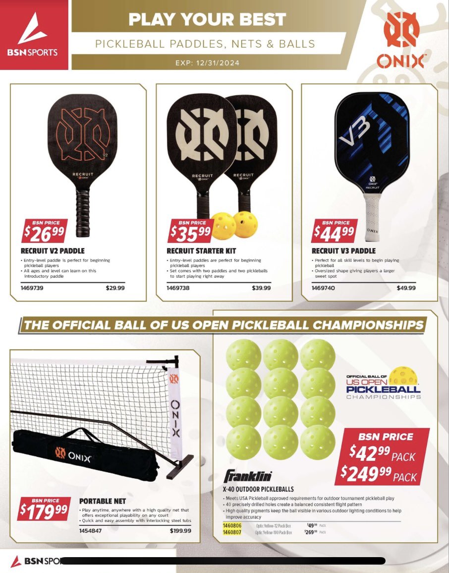 Pickleball is one of the most popular sports around! Join the craze with us! Contact your local @BSNSPORTS Sales Pro Today for your equipment needs!