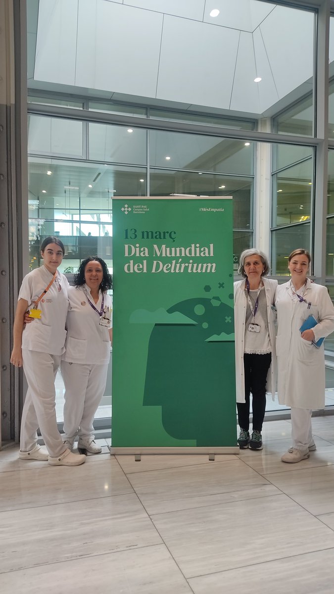 Mañana, día mundial del delirium. En el H de Sant Pau, desde geriatria/medicina interna, queremos explicar a los pacientes y a las familias que es y como prevenirlo. Mañana d 9.30 a 13 horas en el vestíbulo: gimcana, teatro, charla y musicoteràpia.
