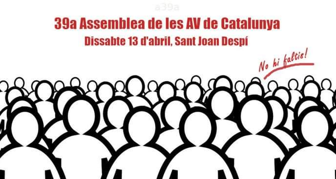 💪Ja tenim el lema de la 39a #asseveinal39 de les AV de Catalunya!

👉"#Barri a barri, enfortim la comunitat"
⏱️ 13 d'abril, de 9.30 a 14h a l'Auditori Miquel Martí i Pol de #SantJoanDespí

👉#FemMovimentVeïnal 
🔗info: confavc.cat/39assembleanot…