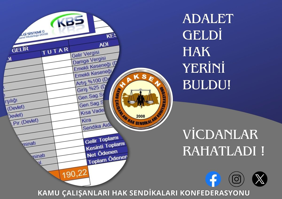 ayhancivi's tweet photo. AYM kararı sonucu , maliye maaş sisteminde yapılan değişikliğe göre bu ay tüm sendika üyelerine 190 TL toplu sözleşme desteği ödenecek.
Memurları aylık 345 TL fazla ikramiye alacaksın diye aldatan simsarların hesap verme zamanı ! @MemurSenKonf @TurkiyeKamusen https://t.co/cf0RFt58Dm