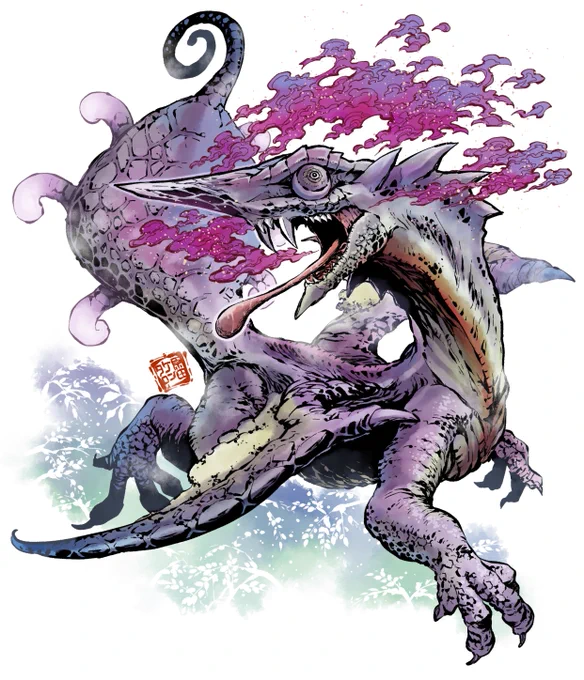 1日遅いけどモンハン20周年オメデトウゴザイマスこちらは以前描いたオオナズチちゃんです 
