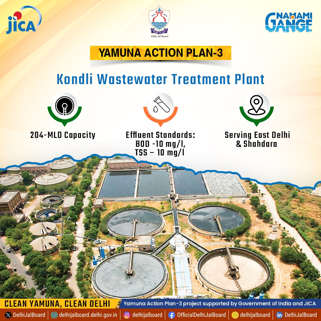 Kondli WWTP is a state-of-the-art project to collect and treat wastewater in East Delhi and help clean Yamuna. . . . #DjbOnMissionMode #DJB4U #waterconservation #YamunaActionPlan_3 #SaveYamuna #trending #Trending #cleanrivers #CleanYamuna