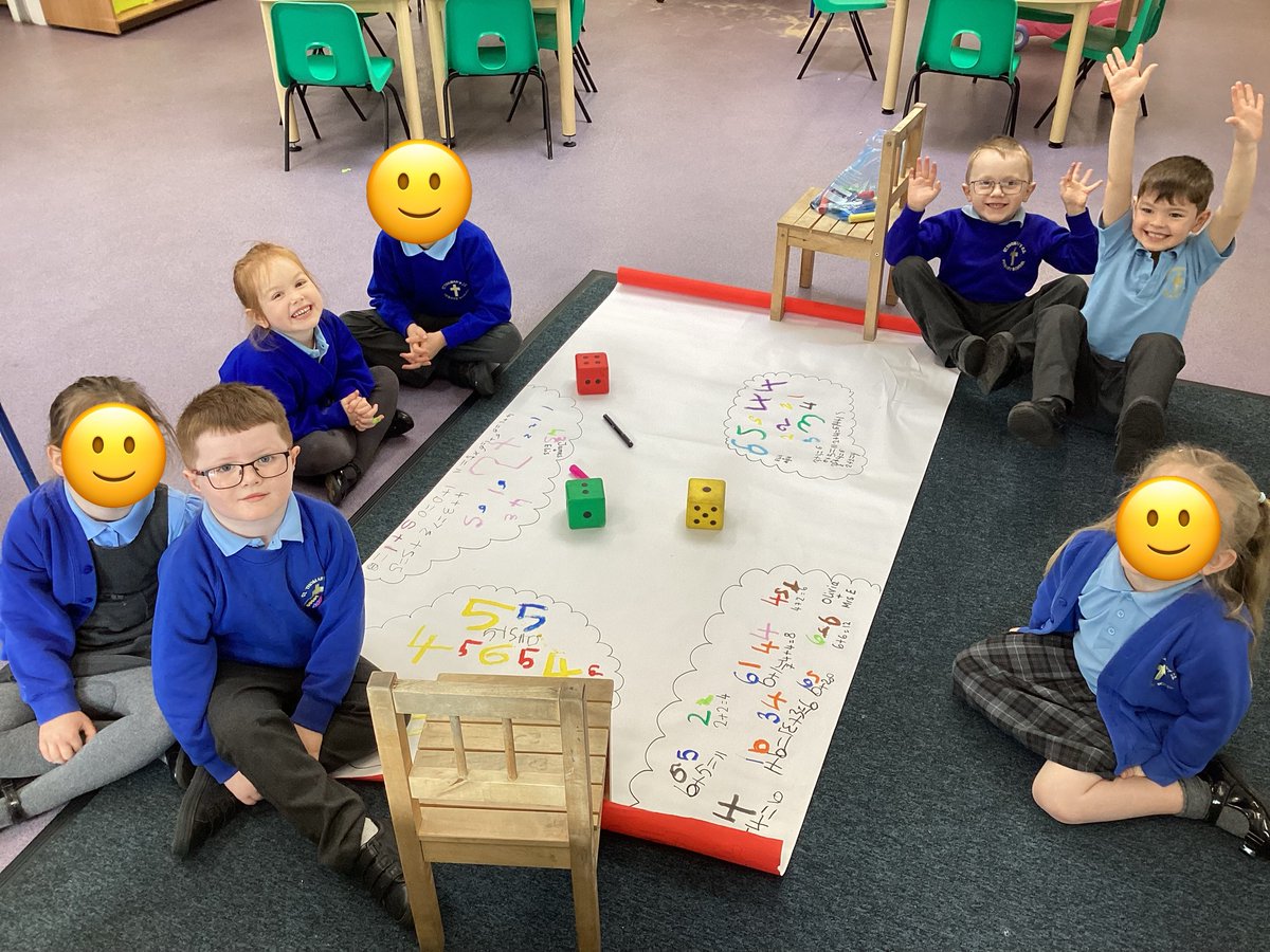 AshtonStThomas's tweet photo. Take a look at the amazing maths work Reception have been doing this morning. They have been using the dice to generate numbers and adding them together. Maths vocabulary was simply brilliant! #Mathseveryonecan #SecureinFaithLearningTogether https://t.co/9PpEWzc4mo