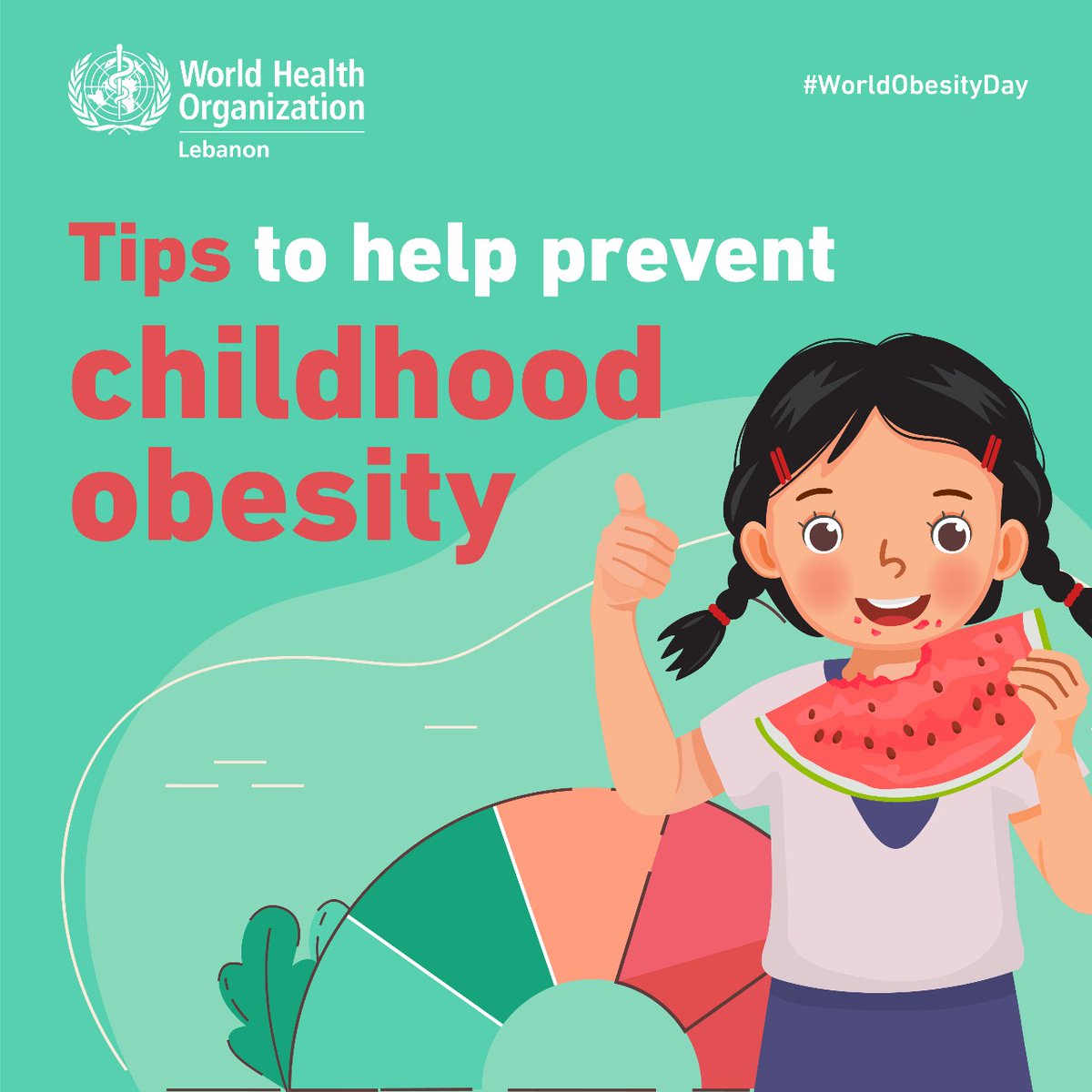 WHOLebanon's tweet photo. 25% of children and adolescents in Lebanon aged 13-17 yrs are overweight &amp; 6% face obesity as per the 2017 Global School-based Student Health Survey. 
Encourage children to adopt a healthy lifestyle, play outdoors, eat healthy snacks, limit screen time &amp; ensure enough sleep. https://t.co/aZ7qHqknSu