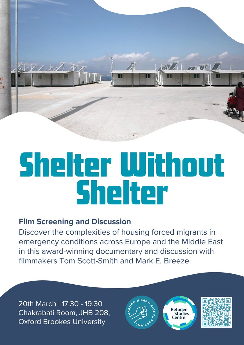 The 2024 Oxford Human Rights Festival <a href="/OxHRF/">Oxford Human Rights Festival</a> starts on 15 March. The packed programme includes a screening of the documentary Shelter Without Shelter by @tomscottsmith and Mark E Breeze, with Q&amp;A. 

🗓️ Wed 20 March, 5.30pm <a href="/oxford_brookes/">Oxford Brookes University</a> 

Register at eventbrite.co.uk/e/shelter-with…