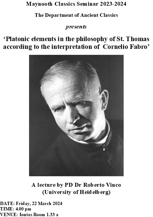 Upcoming in our Maynooth Classics seminar is PD Dr Roberto Vinco from the University of Heidelberg. We look forward to welcoming Dr Vinco Friday, 22nd March at 4 pm in Iontas Rm 1.33. All most welcome!