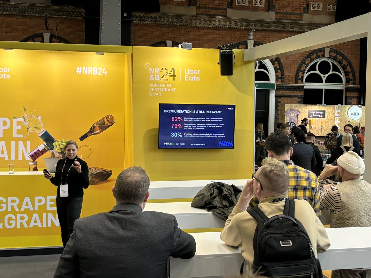AltonSteven's tweet photo. Great to hear from Member Matt Furseman from @Thewhitelionwn6 and @katykaminsight discussing the opportunities highlighted in the @KAMInsight Pub Roadmap Report. #MyPub #PubEvents #SustainablePubs @BIIandBIIAB at the #NRB24 https://t.co/j34prpLDgg