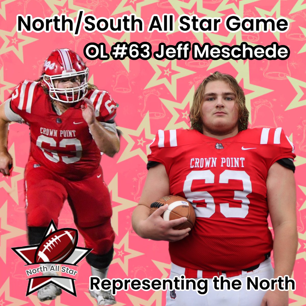Congratulations to Offensive Guard Jeff Meschede for being named to the IFCA All-Star Game Roster. Culmination of an outstanding Football Career at CP for the 2023 6A Phil Eskew Mental Award Winner!! N. O. W.