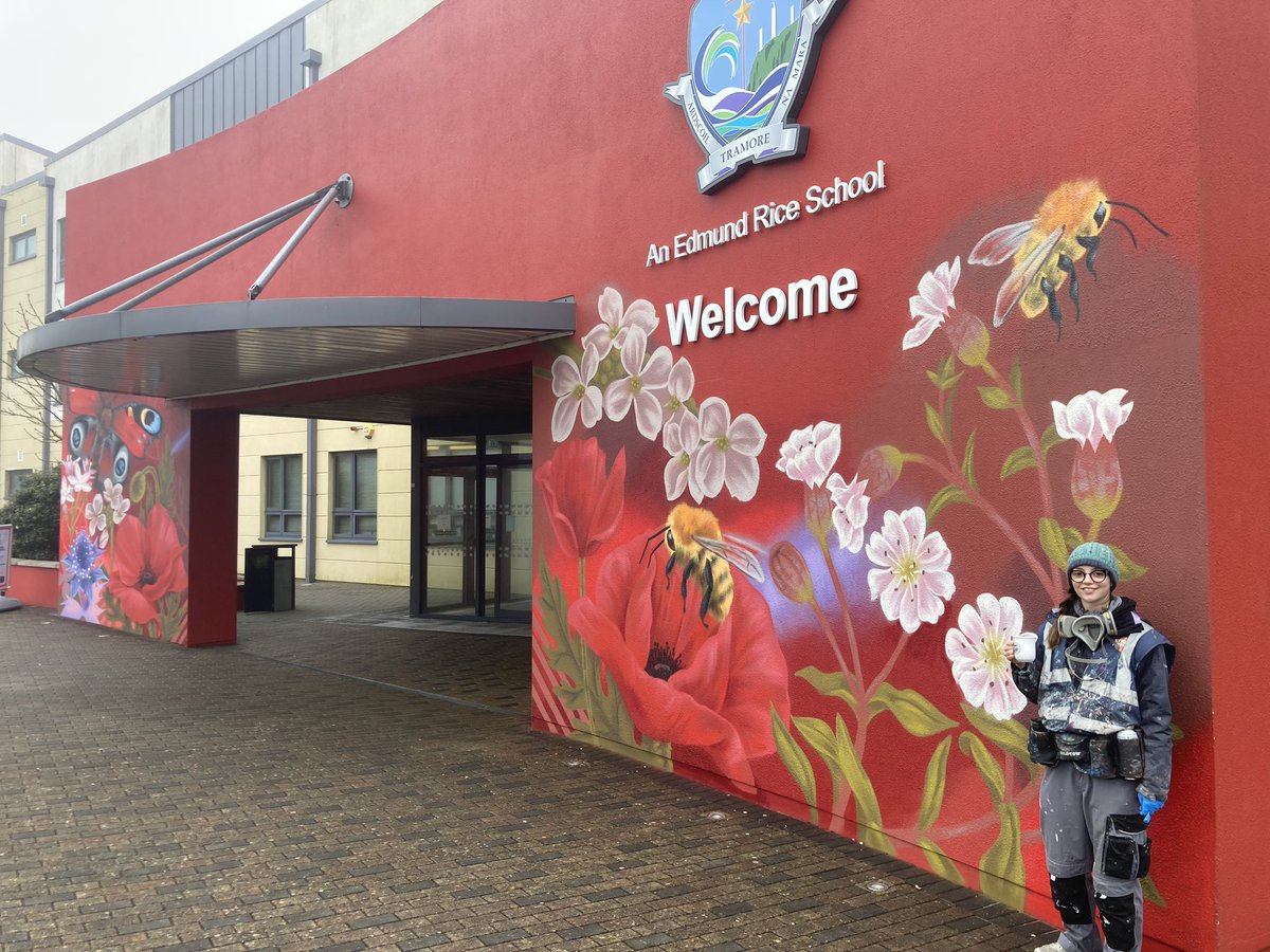 I wish I had @JulietteViode’s skills! Last year 10% of the students @ArdscoilNaMara said they could confidently explain what biodiversity is. I think this will help🤩 The front of our school is changing. We now have a pond, a meadow in the making & a more formal pollinator patch.