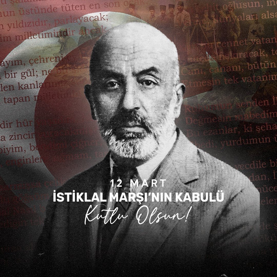 12 Mart #İstiklalMarşı'mızın kabulünün 103. yılında Milli Şairimiz #MehmetAkifErsoy ‘u ve milli mücadele kahramanlarımızı rahmet ve minnetle anıyorum. 🇹🇷