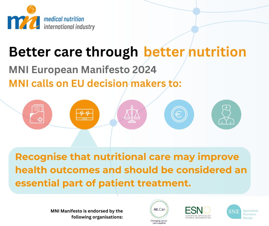 📢MNI Manifesto Key Call 2/5: Acknowledge nutritional care as a crucial part of patient treatment! Optimal healing involves often-overlooked nutritional care. Let's champion a holistic framework across all care stages for improved health outcomes 🔗bit.ly/3uH7bpc