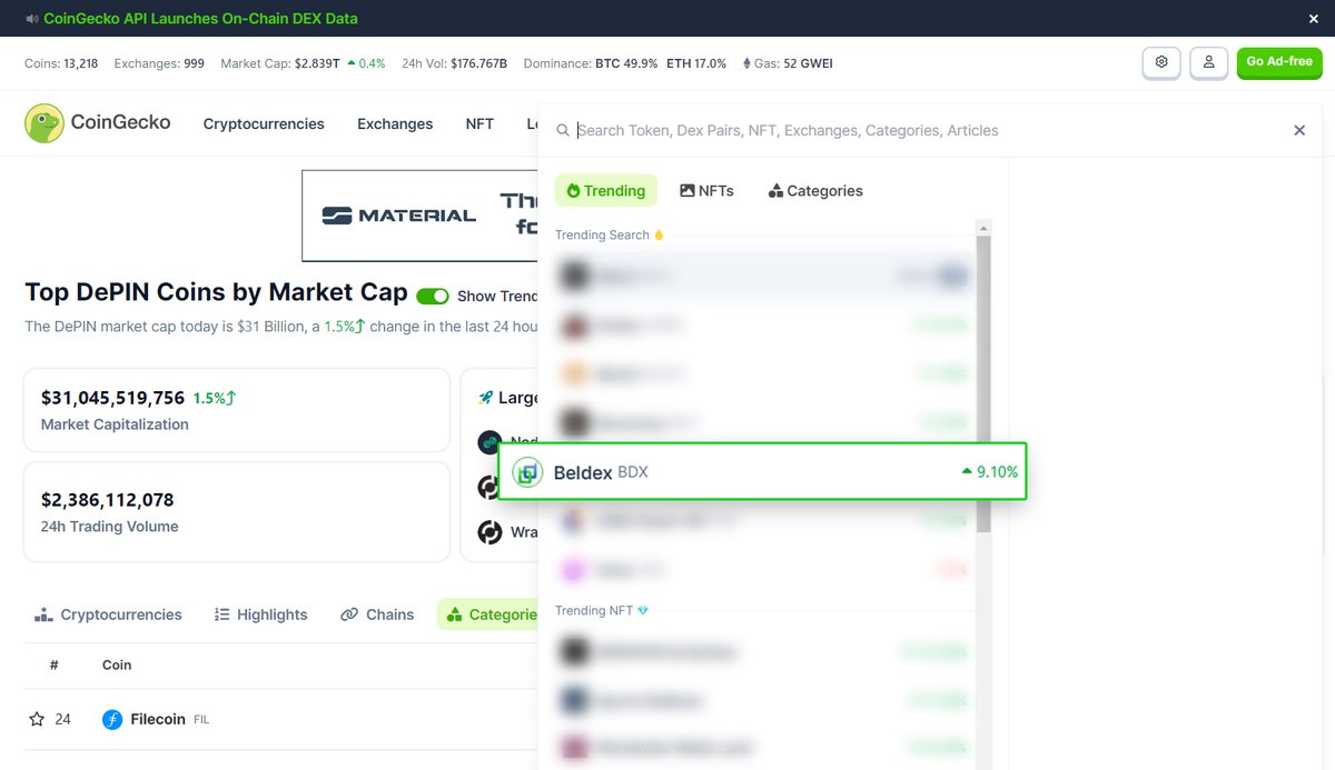 Good see😎 #Beldex Trending 📈@coingecko