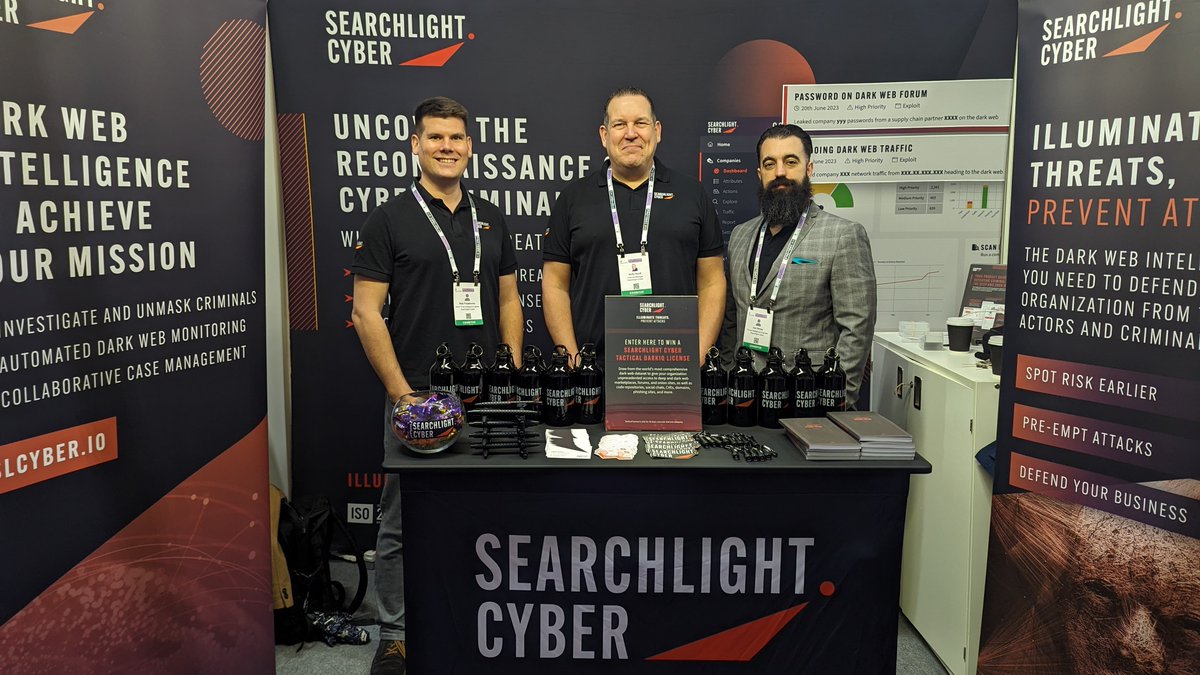 SLCyberSec's tweet image. We are at the @ukhomeoffice Security &amp;amp; Policing event this week. If you&apos;re at the conference make sure you visit the Searchlight Cyber stand (A123) to find out how we can help combat criminality on the dark web. #securityandpolicing #darkwebintelligence