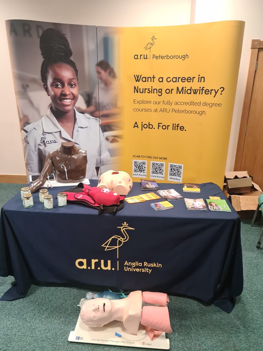 We're at @CambsPboroICS Careers Expo speaking to young people about routes into nursing & social work with our exciting range of #apprenticeships. 📍 Visit us at Kingsgate Centre PE1 4YT. Explore our range of nursing and social work apprenticeships > aru.li/49pNtx6