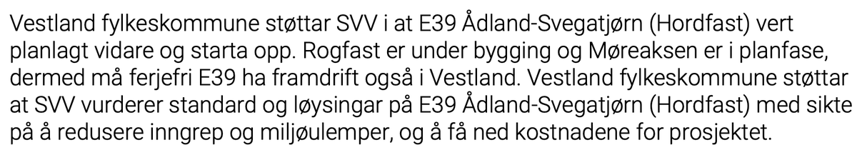 @OJacobsen @olehelgesen7 Vestland Fylkesting har, blant maaange andre prosjekter, også løftet Hordfast: