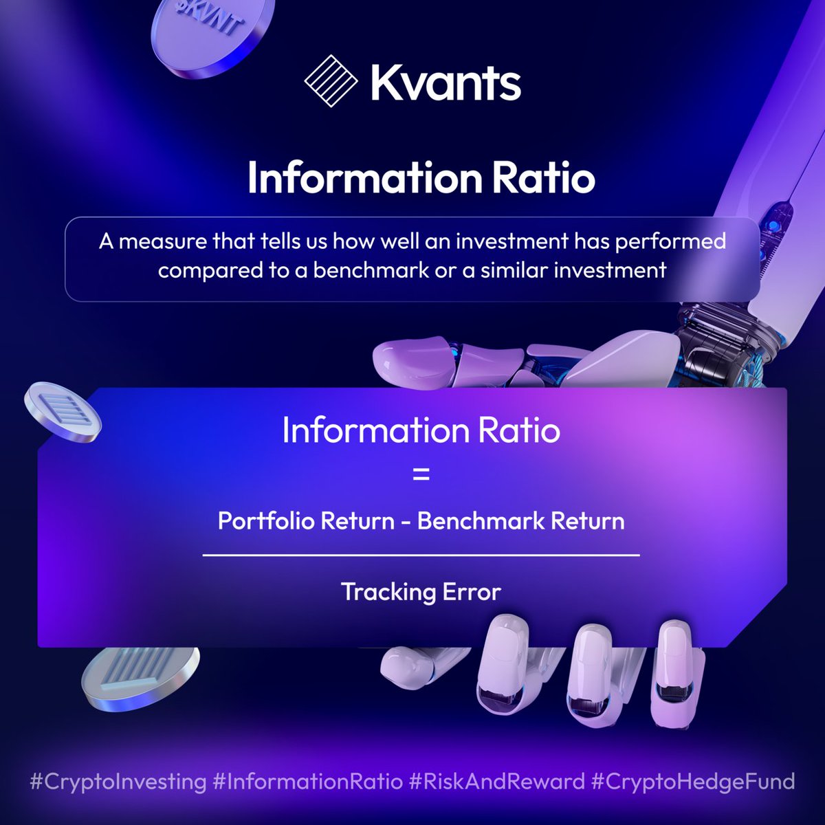 Discover Crypto Investment Insights 🚀

Explore the power of the Information Ratio! 

Learn how we assess performance versus risk in crypto investments

Maximize your returns effectively

#CryptoInvesting #InformationRatio #RiskAndReward #CryptoHedgeFund