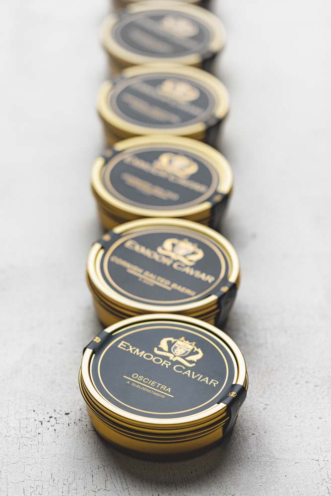Exmoor Caviar Black Gold all lined up and ready for action! Which is your favourite?

🖤 Cornish Salted Baerii
🖤 Oscietra
🖤 Imperial Oscietra
🖤 Imperial Beluga
🖤 Royal Beluski

Available in 10g to 1kg tins