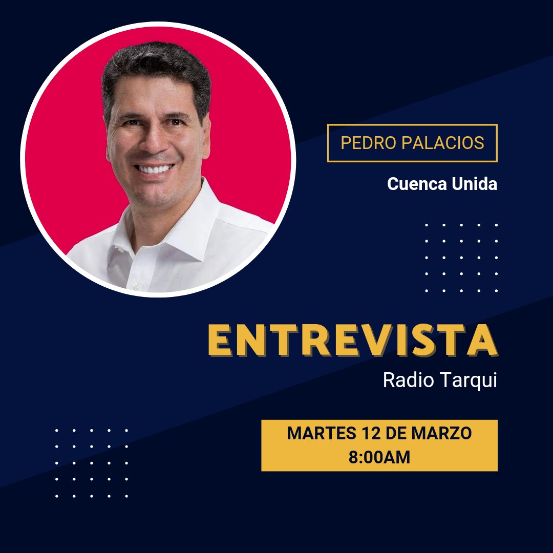 Vecinos, les invito a seguir la entrevista hoy en radio tarqui a partir de las 8:00am, en dónde hablaremos temas importantes de la ciudad. #CuencaUnida