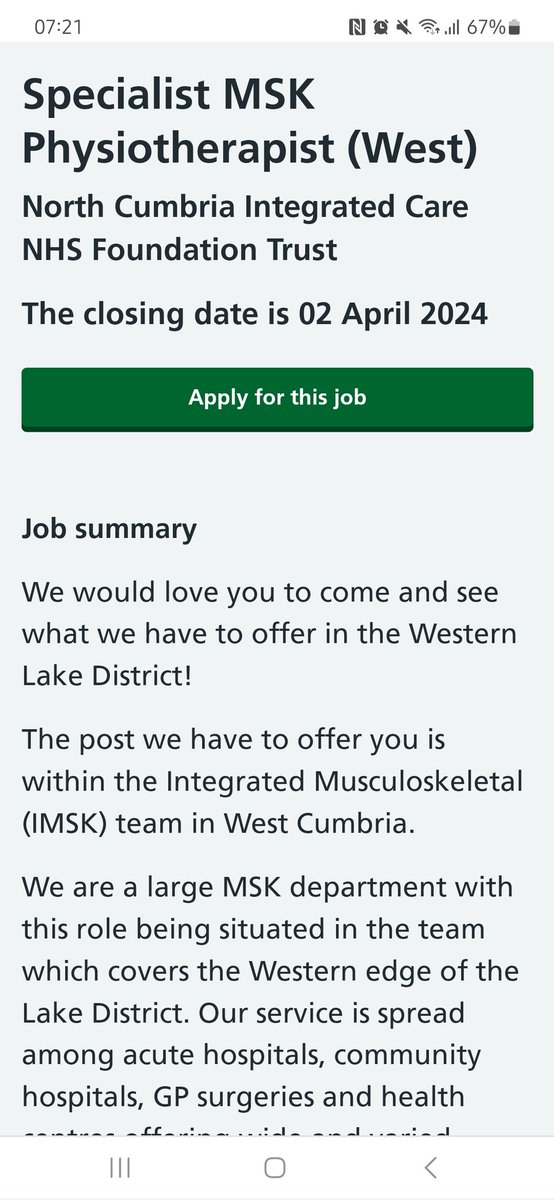 laurahock11's tweet photo. 🚨 JOB ALERT🚨
Static MSK jobs in beautiful Cumbria!
Developmental opportunity for the right candidate wishing to move from an existing role into a static. Contact details in the link if you would like to discuss!
https://t.co/uhjIsZYGRv https://t.co/umQ140UyJj