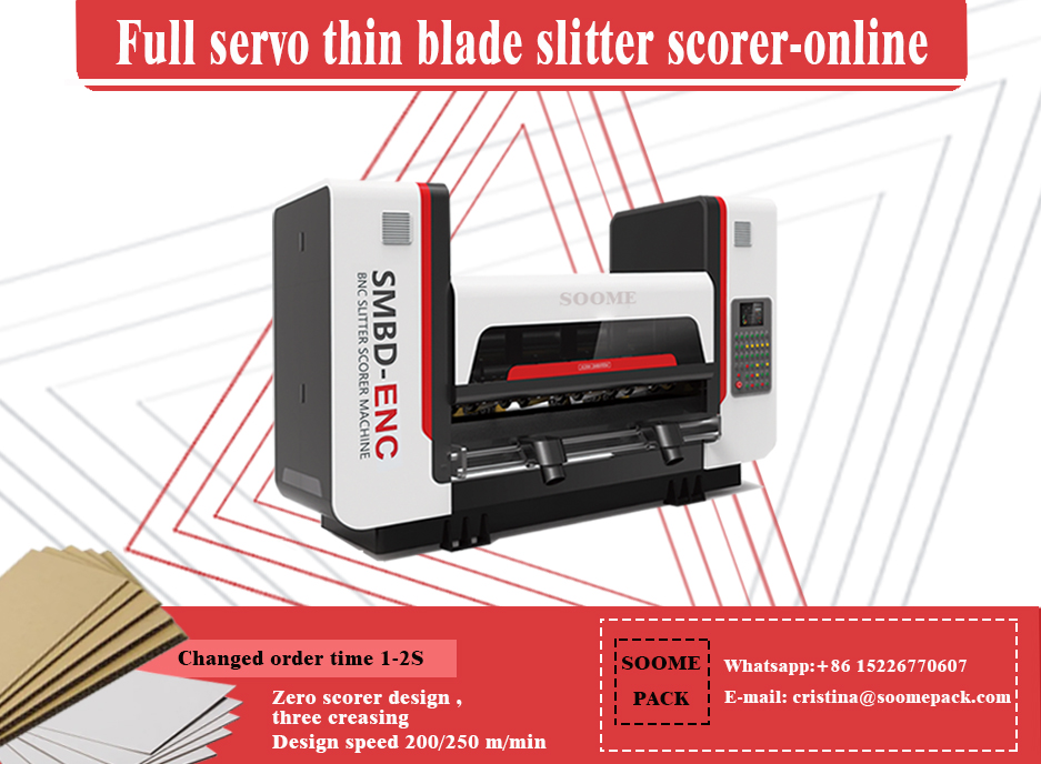 Online thin blade slitter scorer; 
1. High-speed cutting: The wiring thin knife machine is driven by high-speed motor, which can achieve fast cutting and improve production efficiency.
2. High precision;
3. Easy to operate;