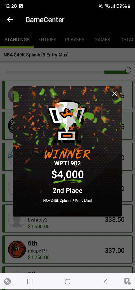 los_dag's tweet photo. @SaberSim does it again for me. Took a few weeks off to refresh and have had a 5th, 25th, and 42nd place finish on 3 different nights in the $4 for $100k NBA contest. Sabersim is the top 1% of 1% as my results show. Also got 2nd in the $200 single entry for $4k! #dfs #nba https://t.co/HWpkLY64Ua