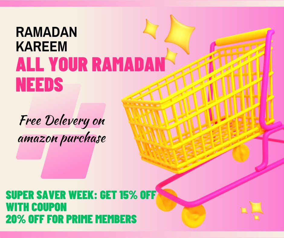 Avval01's tweet photo. Ramadan Kareem
All your Ramadan Needs
Free Delivery on Amazon purchases

Super Saver Week: Get 15% Off With Coupon
20% off for Prime members
Check on price:-https://t.co/T3m0nm393n
#RamadanKareem #Ramadan #amazonramadansale #amazonoffers #amazonsaudisale #saudi #bestofferonamazon https://t.co/DSu6Bg6yC1