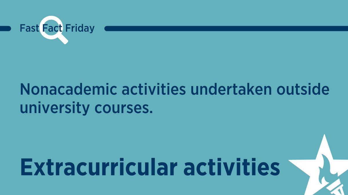 📷 Extracurricular activities:  Nonacademic activities undertaken outside university courses.  #FastFactFriday