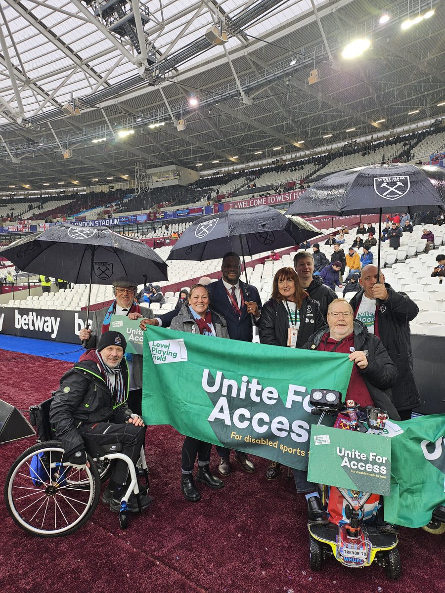 Fab day recognising the Level Playing Field's 'Unite for Action' campaign, raising the profile of Disabled Supporters at the London Stadium on Sunday, thanks to everyone involved for your support! @lpftweets @Mazer_9 @WestHam