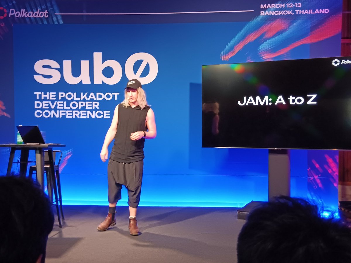 alice_und_bob's tweet photo. LIVE: Keynote from @gavofyork on Jam, the foundation for Polkadot 2.0

Thread 👇🧵 https://t.co/a5zYV5tNA8
