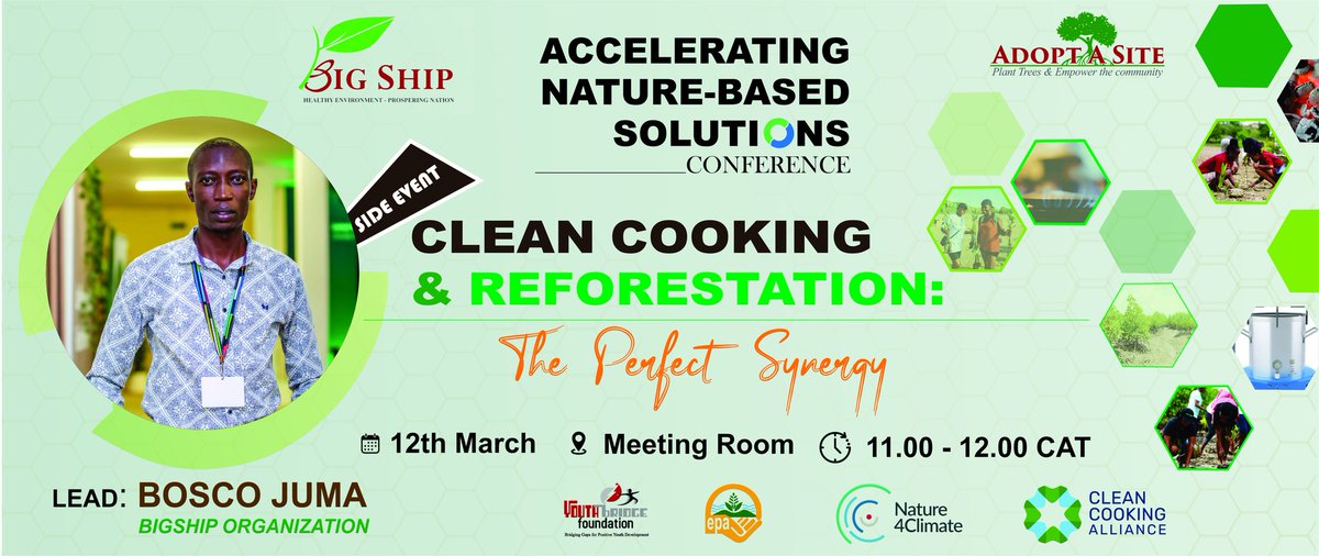 Happening today at the #AcceleratingNbSconference in Zambia
Our ED @boscojuma will be leading a discussion around Clean Cooking & Reforestation
Clean cooking solutions reduce Ghg emissions while reforestation enhances carbon sequestration. Thus definitely #theperfectsynergy