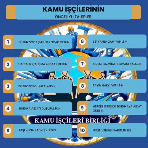 Kamuiscileri1's tweet photo. #Kamuişçileri nin Haklı Talepleri Karşılanmalıdır.
@RTErdogan @isikhanvedat @ErbakanFatih @meral_aksener @eczozgurozel @turkiskonf @hakiskonf @diskinsesi @umitozdag @nowhaber @fatihportakal @KucukkayaIsmail @degirmencirfan @ekremacikel https://t.co/B4Ga3VpKEC