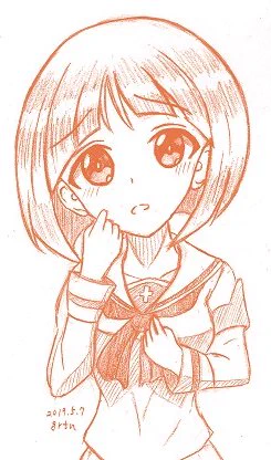 ゴモヨちゃんで5年前と今。色塗りは一応覚えたけど線画はまだまだ修行が必要であります(;'Д`A ``` #同じキャラで初めて描いたのと最後に描いたのを比較 