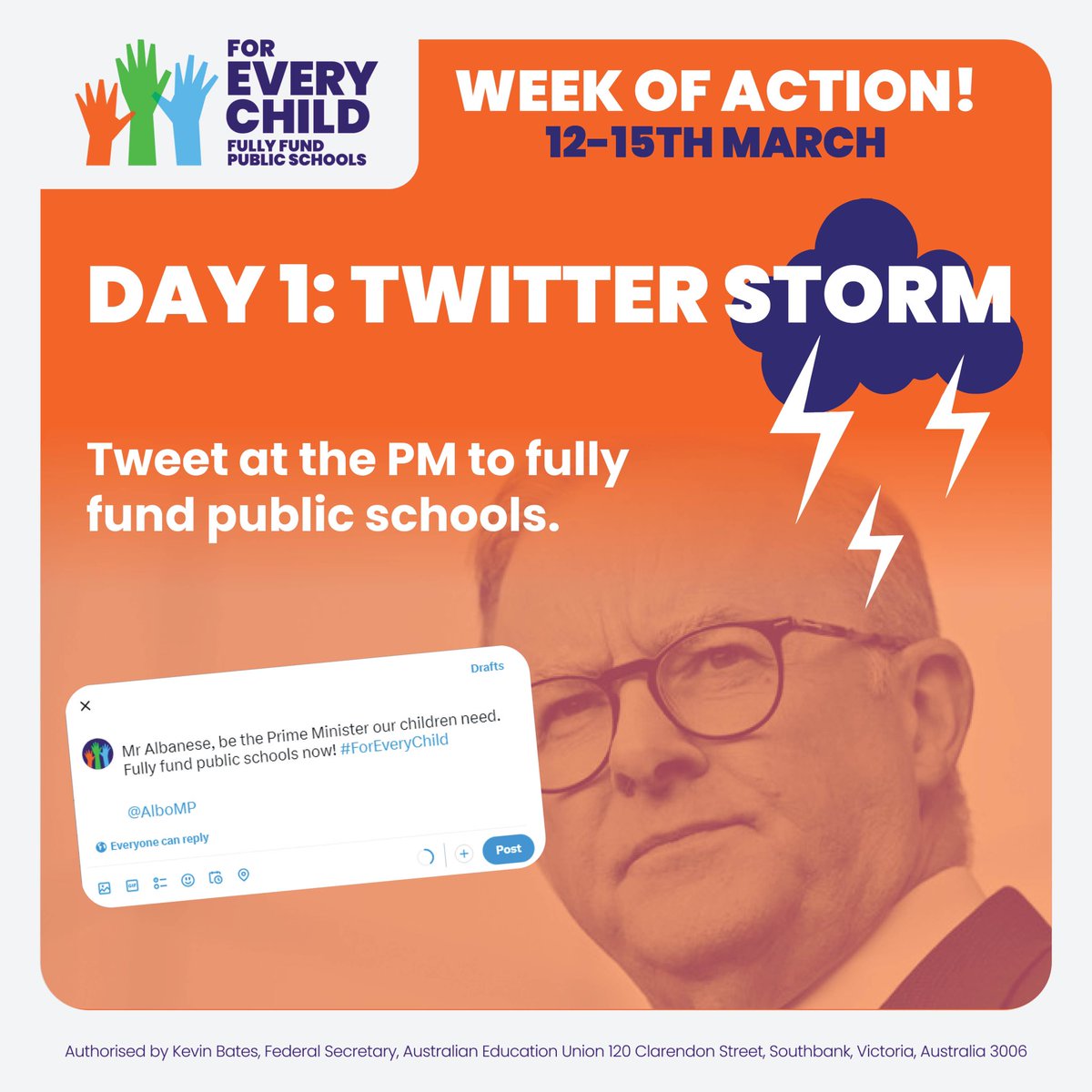 Not one single public school in NSW is fully funded. Teachers and their students are giving 100%, it’s time the PM did the same #ForEveryChild