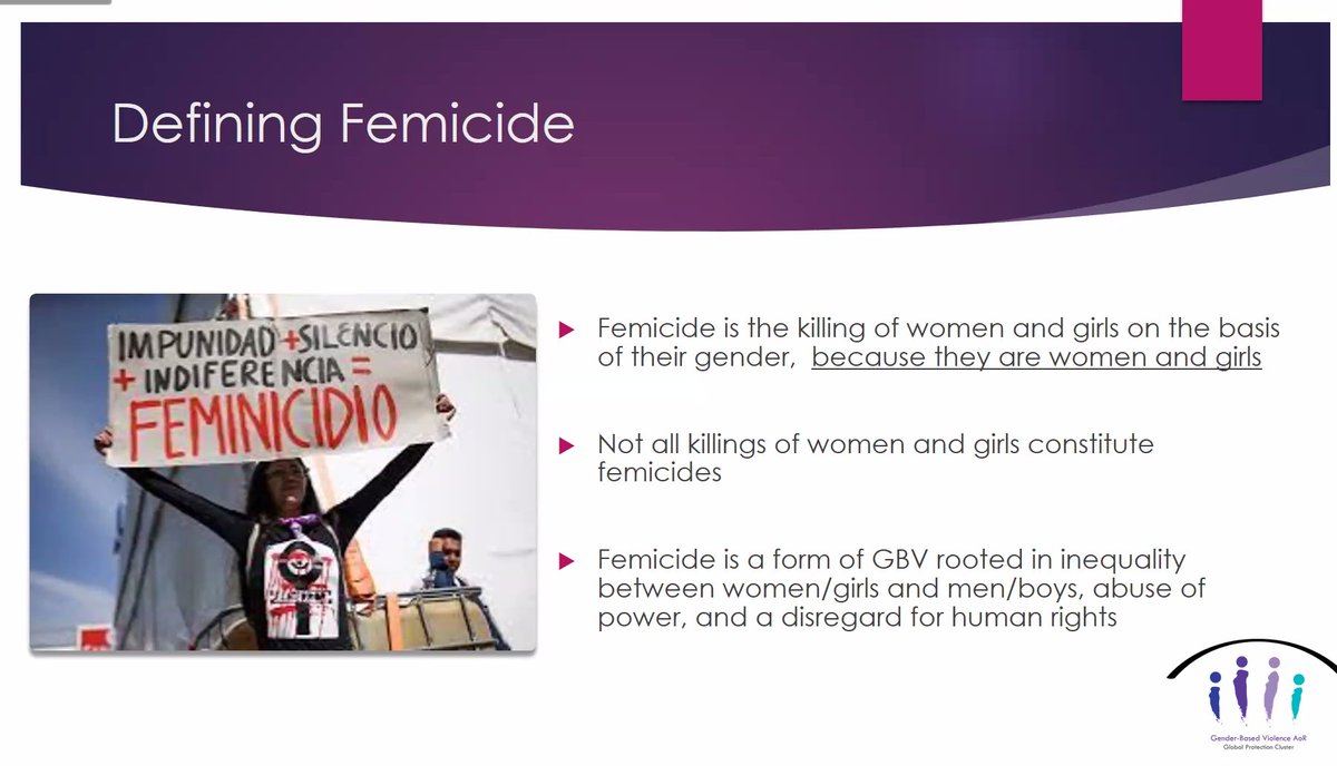 Femicide is a form of GBV rooted in inequality between women/girls and men/boys, abuse of power, and a disregard for human rights. Let's stop GBV!