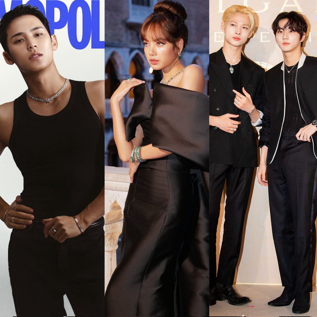 viraltakes's tweet photo. K-Pop celebs attending the Bulgari event in Seoul this week:

Lisa
Mingyu
ENHYPEN https://t.co/EOtlmfZl7E