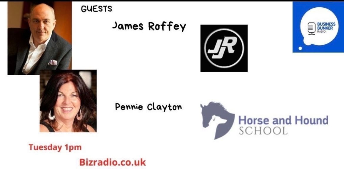 Today on the #BBunker radio show with me & @julesserkin our guests are James Roffey @JamesRoffey88 Pennie Clayton Horse & Hound Tune in here 1pm Bizradio.co.uk