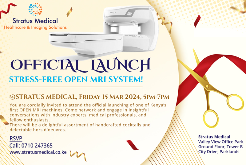 StratusMedical's tweet photo. Stratus Medical, OPEN MRI Launch Invite
To attend: Call 0710 247365
Visit: https://t.co/bzmTtHh8G6

KMTC Evans Kosgei KCSE Al-Shabaab Mutahi Kagwe Haiti PM South C Raila Odinga Pinewood Hotel Kimani Ichung Kenya Police Meghan Kilimani JKIA #simps #TAMU #MedTwitter Ramadan NG-CDF https://t.co/tzSAn6h9bM